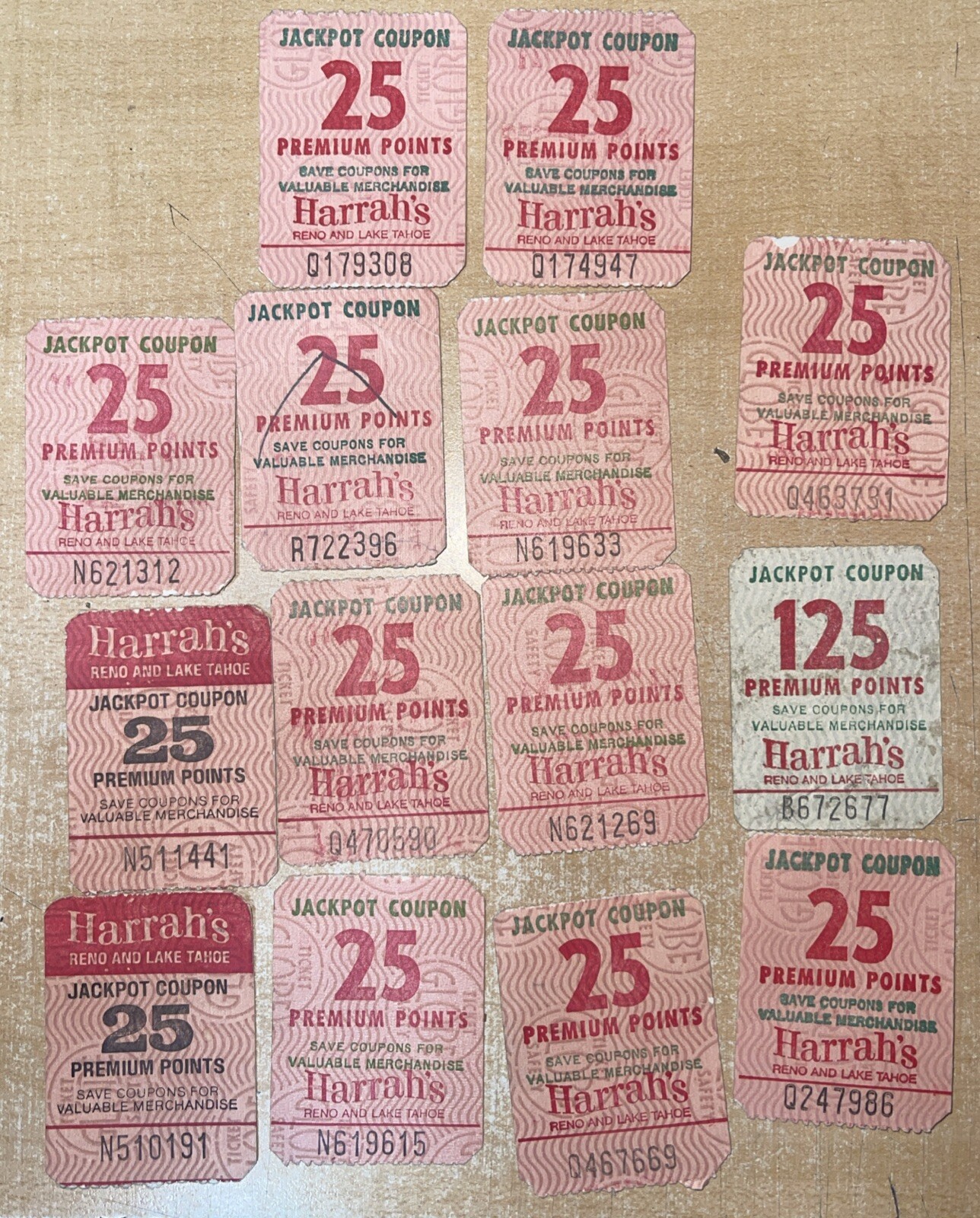 Vintage HARRAH's Jackpot Coupon 1960's Reno Lake Tahoe Nevada Slot Machine