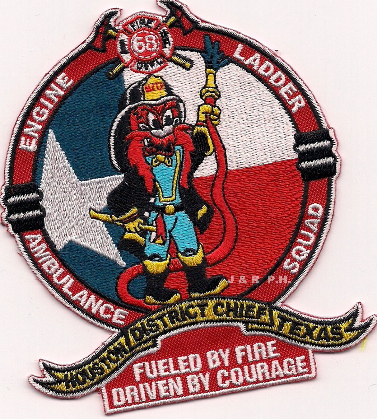Houston  Station-68  "Fueled by Fire", Texas  (4" x 4.5" size) fire patch