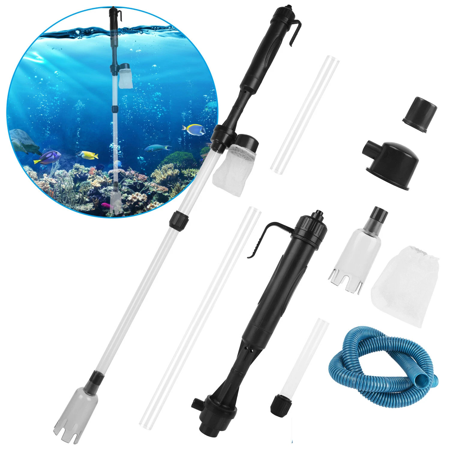 Battery Gravel Cleaner Aquarium Fish Tank Automatic Siphon Vacuum Water Change