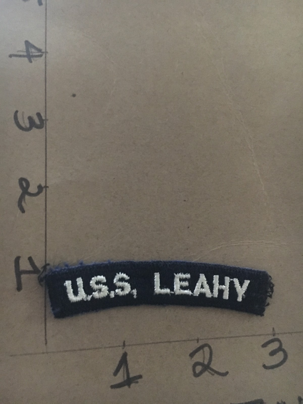 US NAVY SHOULDER STRIP TAB *** rocker *** Patch USS Leahy