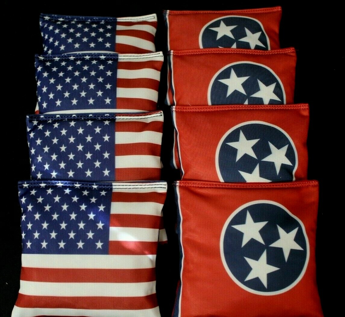 Custom TENNESSEE and AMERICAN STATE FLAGS 8 ACA Regulation Cornhole Bean Bags