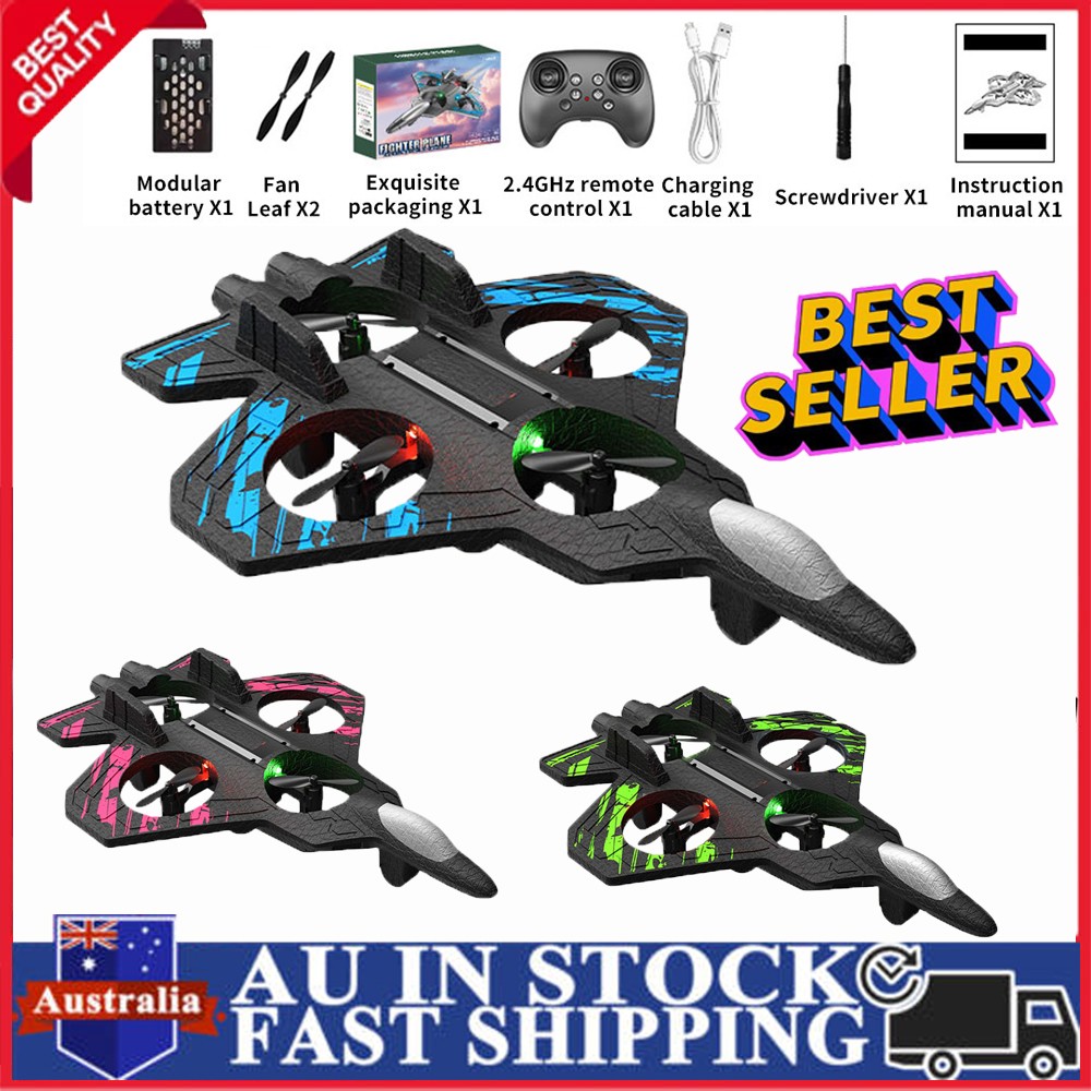 2026 Upgraded Skyriders RC Jet Stunt Fighter Jet LED Lights 360 Flip Foam Plane
