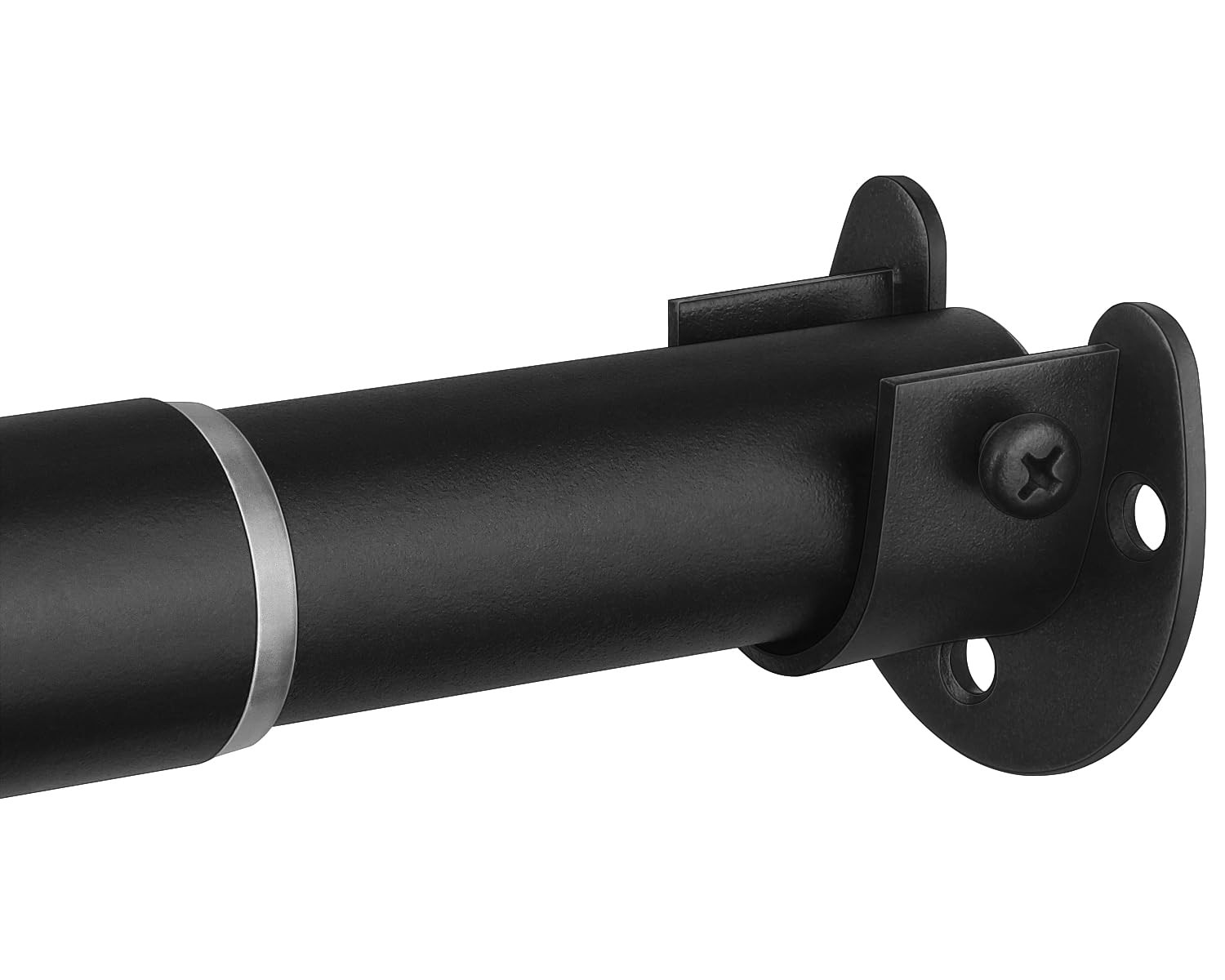 Adjustable Metal Closet Rod 17-64 Inch Heavy Duty Wardrobe Poles Black Matte