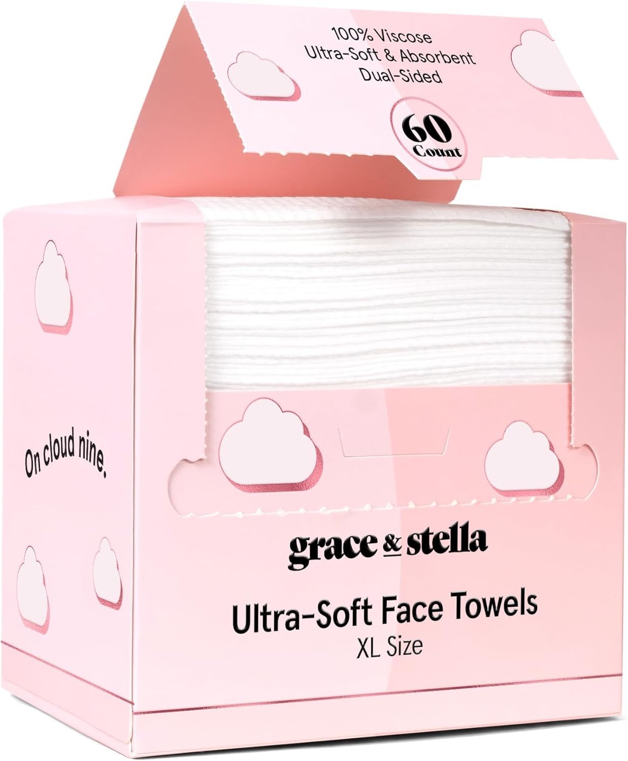 grace & stella Face Towels Disposable - Travel Essentials - Ultra-Soft & Absorbe
