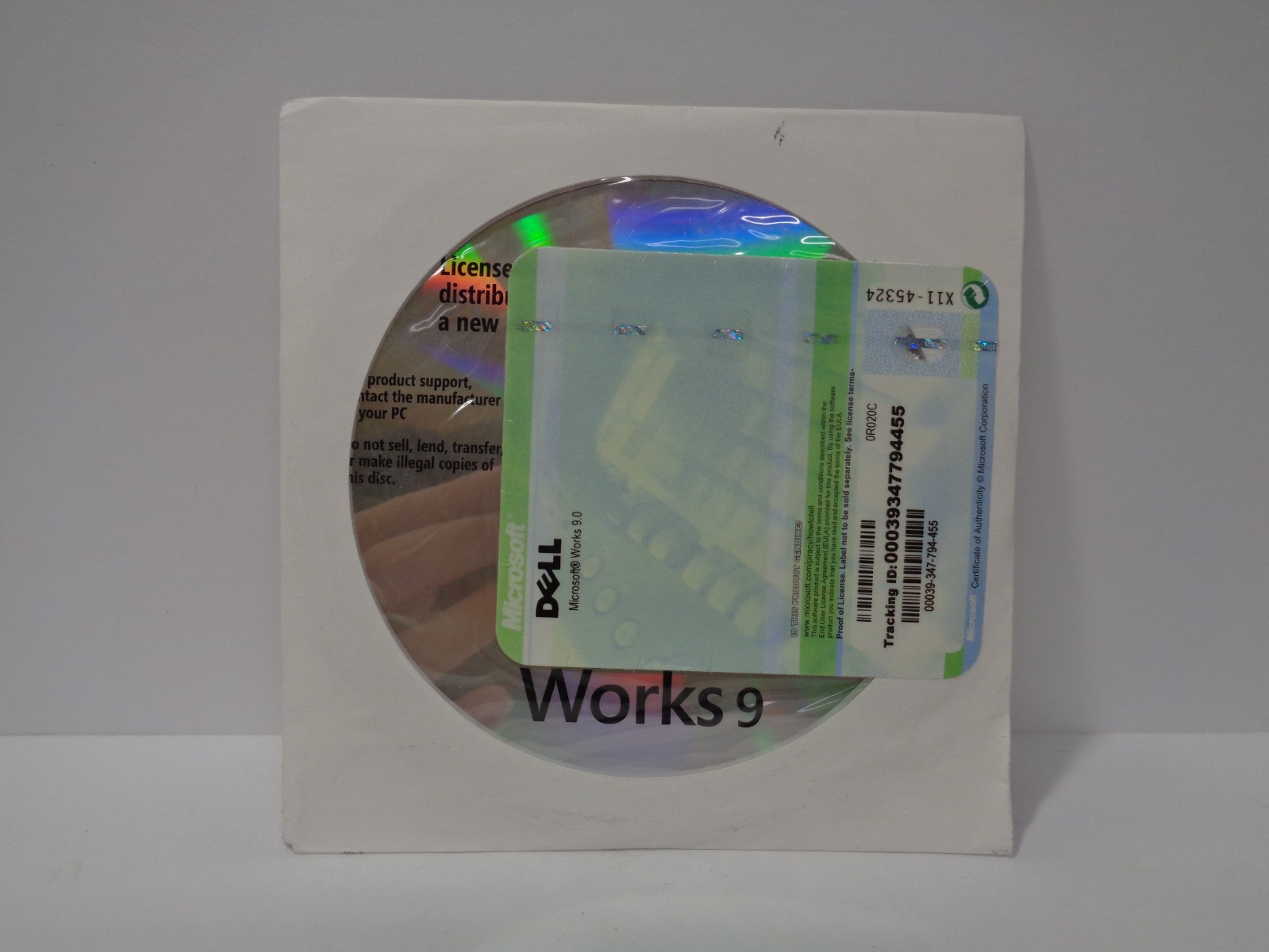 Microsoft Works 9 Installation CD 9.0 Dell Software Factory Sealed NEW