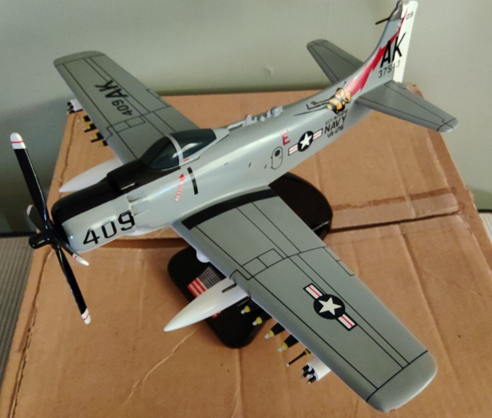 NEW Douglas A-1 Skyraider Large Mahogany Model
