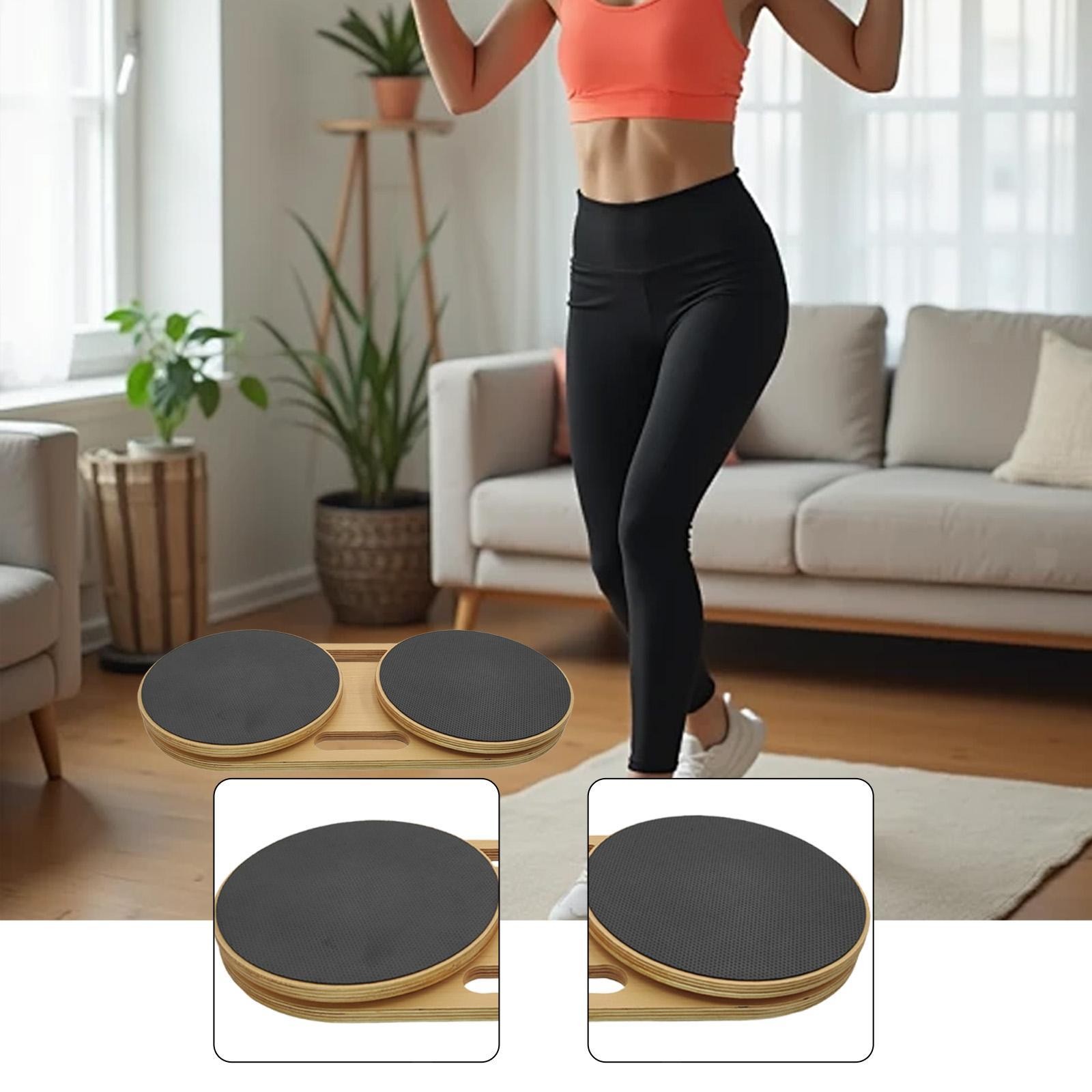 Ab Twister Board Twist Exercise Disc for Home Gym Wood with Portable Handles