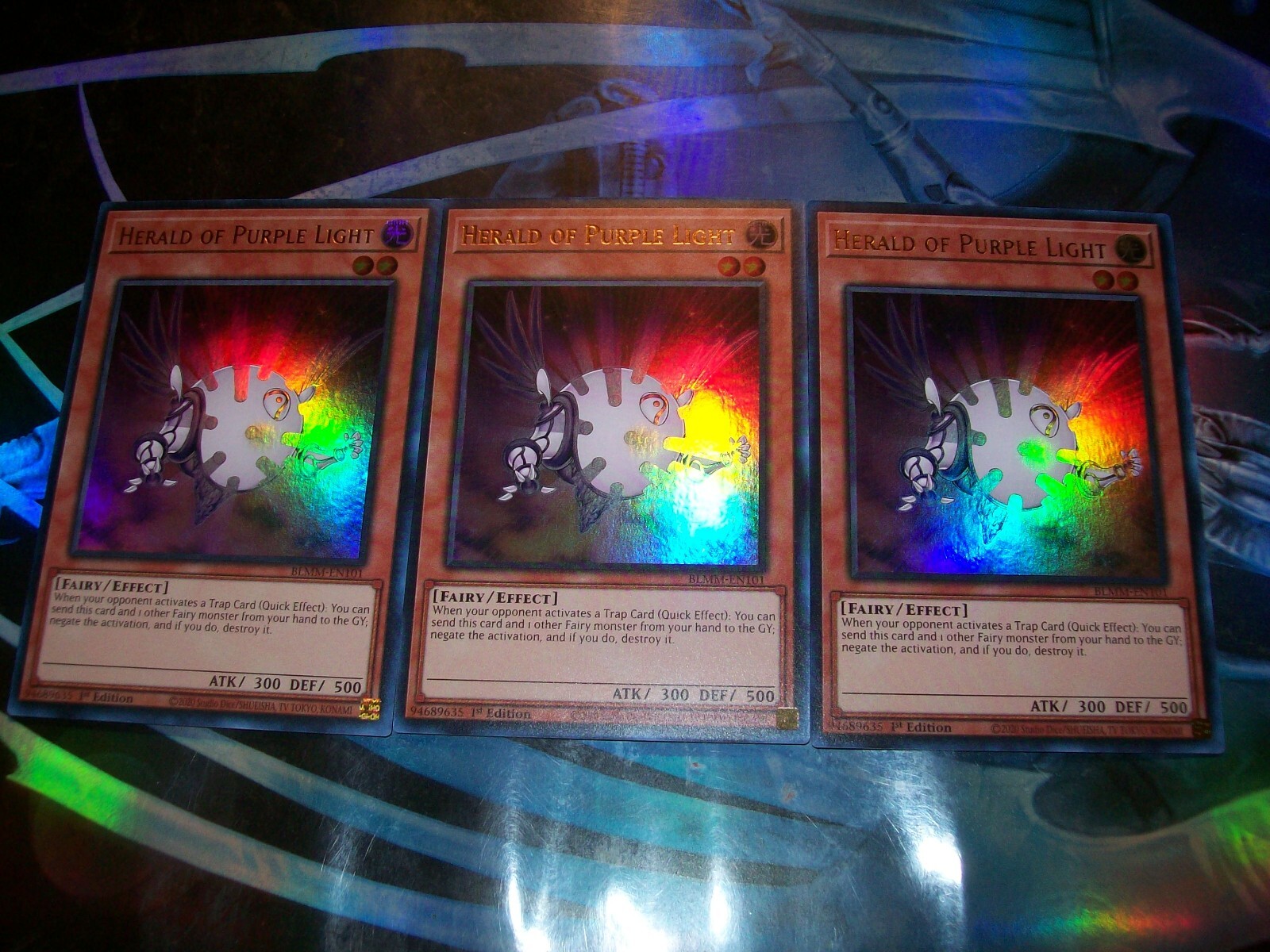 3x Herald of Purple Light 1st Edition Ultra Rare BLMM-EN101 Yu-Gi-Oh!