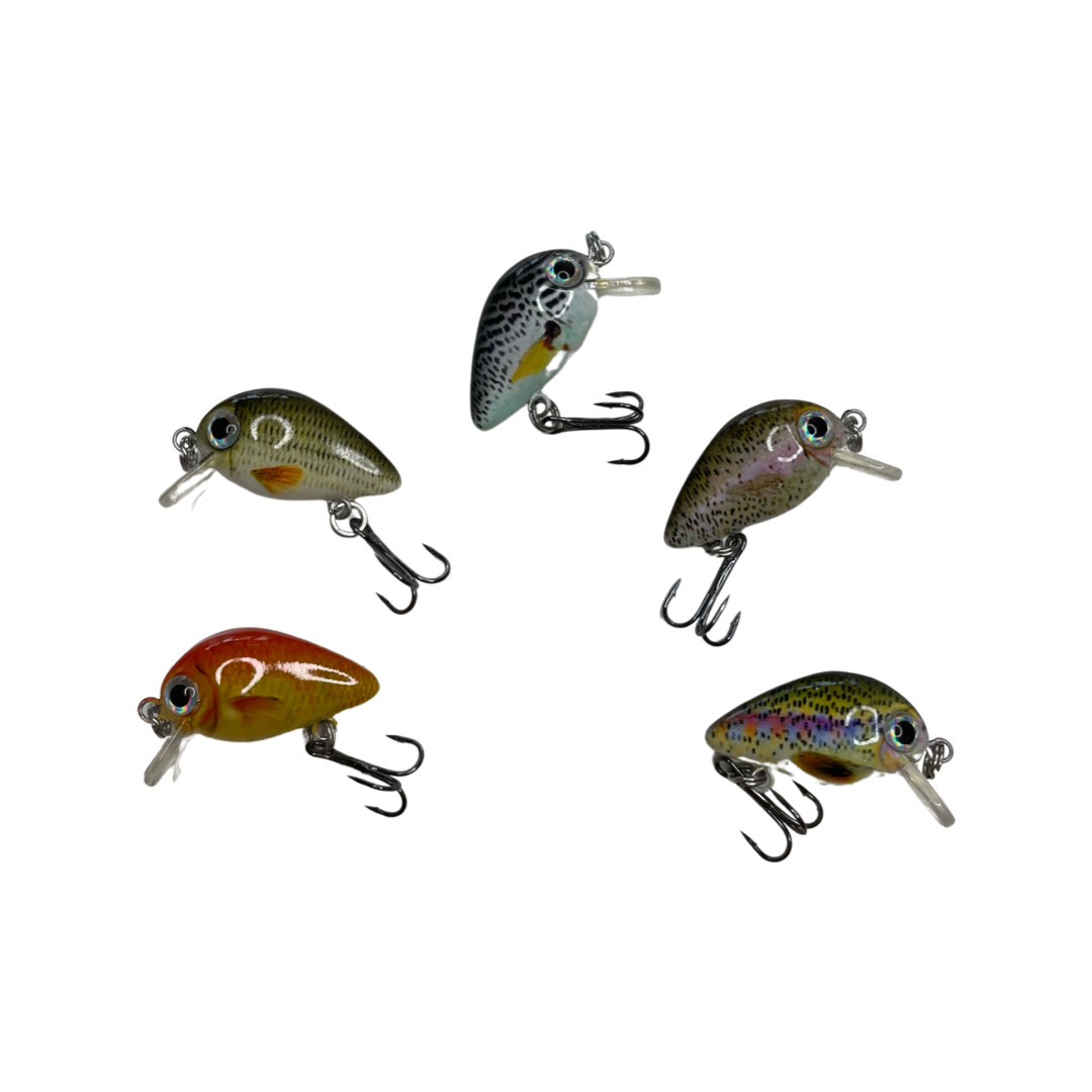 5 pcs set 0.1 oz / 1” mini crank baits - natural
