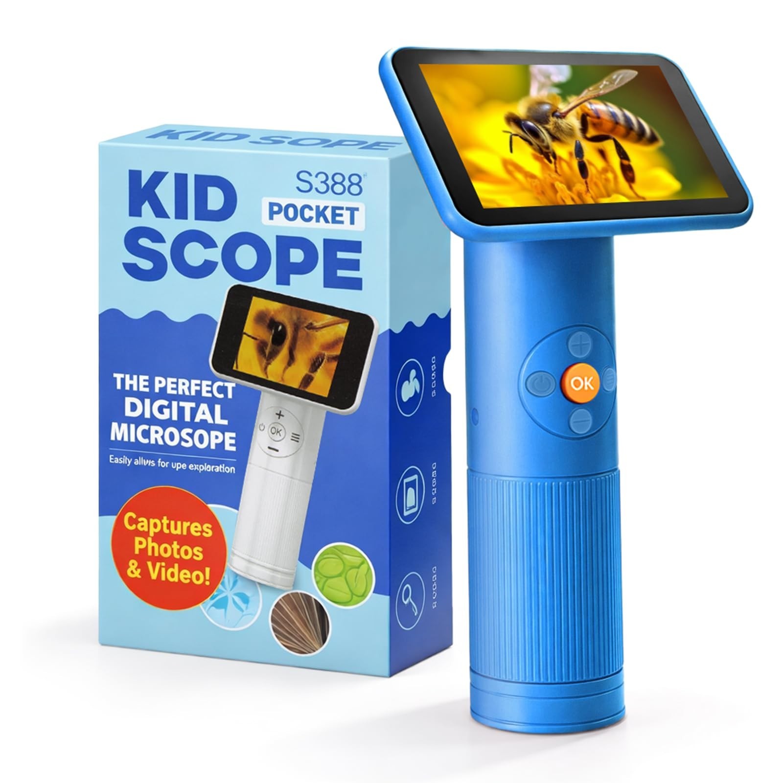 Microscope for Kids, Handheld Digital Microscope with 2.8" Screen, Easy...