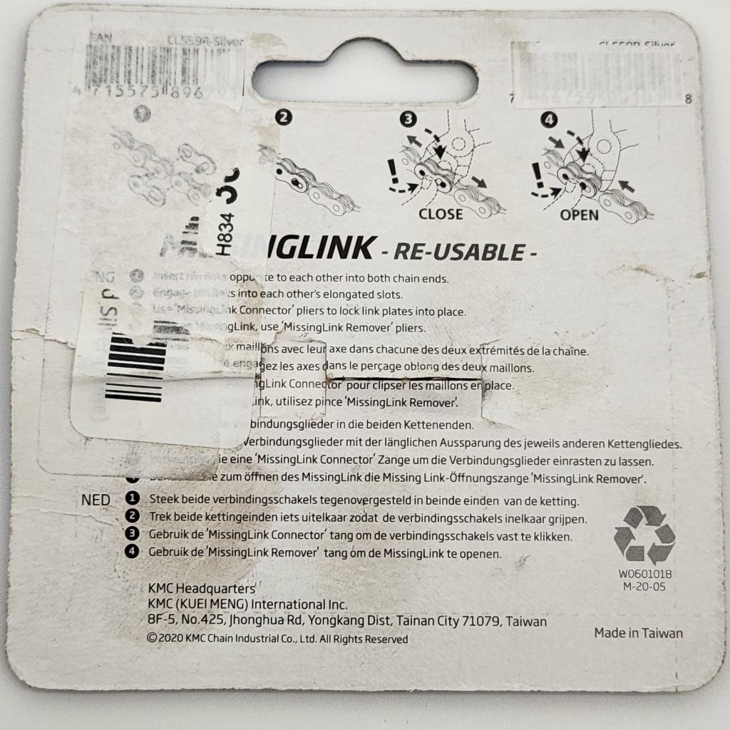 KMC MissingLink CL559R 10-Speed Bicycle Chain Connectors Pair OPEN PACKAGE