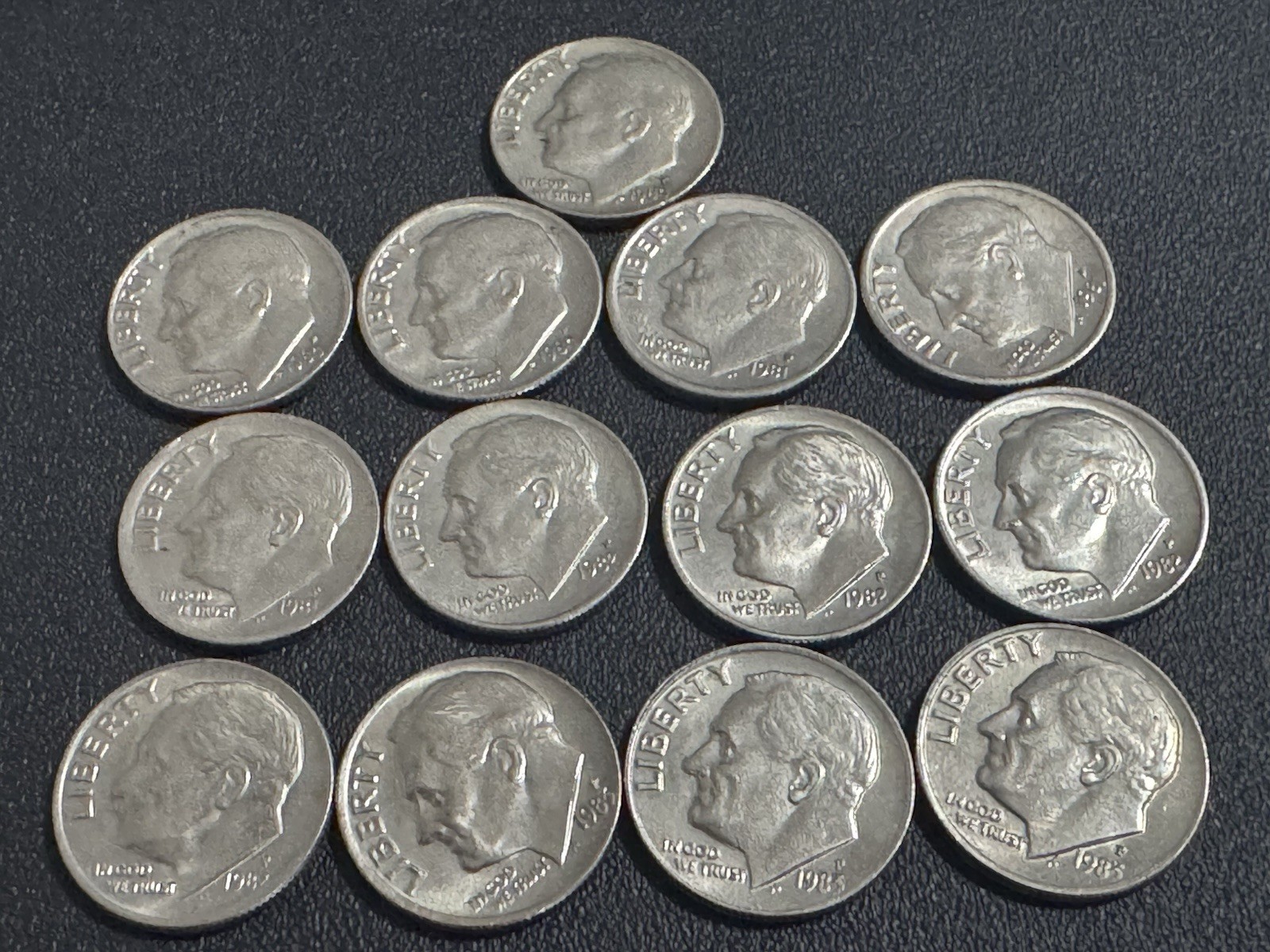 Lot Of 13- 1980's  Roosevelt Dimes