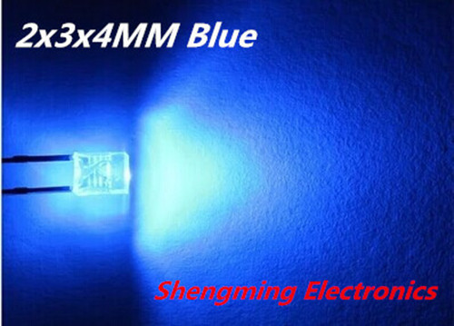 100pcs 2x3x4 Blue led light emitting diode 2*3*4 MM water clear