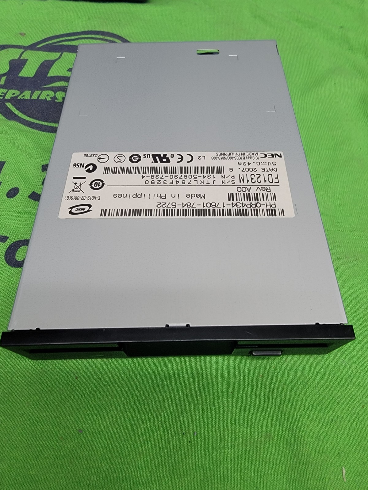 NEC FD1231M 3.5 1.44MB Internal Floppy Drive - Black Bezel