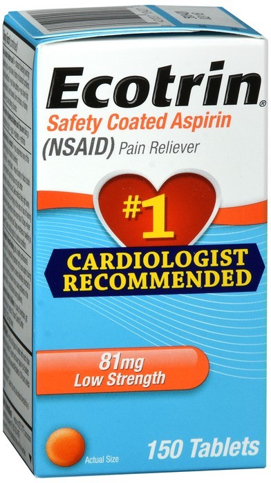 Ecotrin Safety Coated Aspirin 81 mg Low Strength Tablets 150 EA