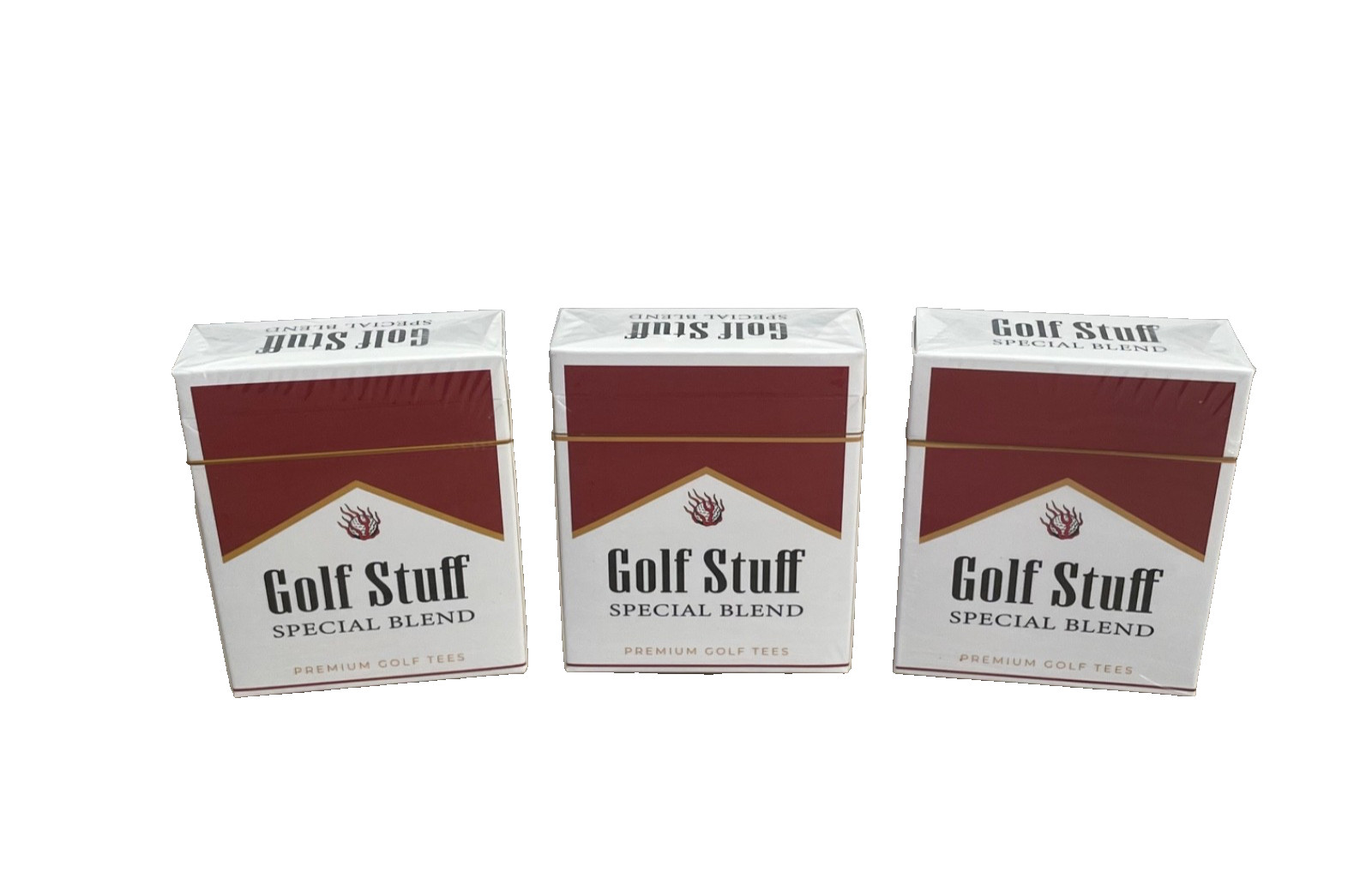 Lot of 3 Golf Stuff Special Blend Bamboo Tees Stylish Branding 12 in Box Sealed