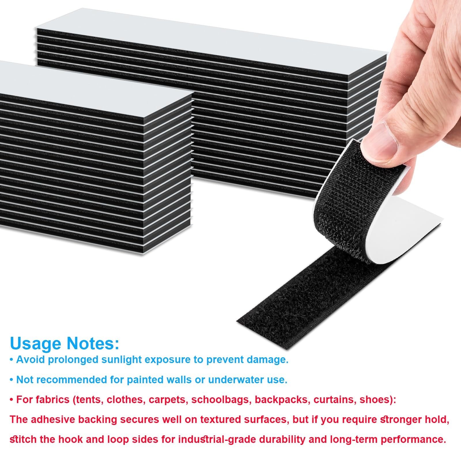 32 Sets 1x4 Inch Hook and Loop Strips with Adhesive, Strong Sticky Back, Heavy D