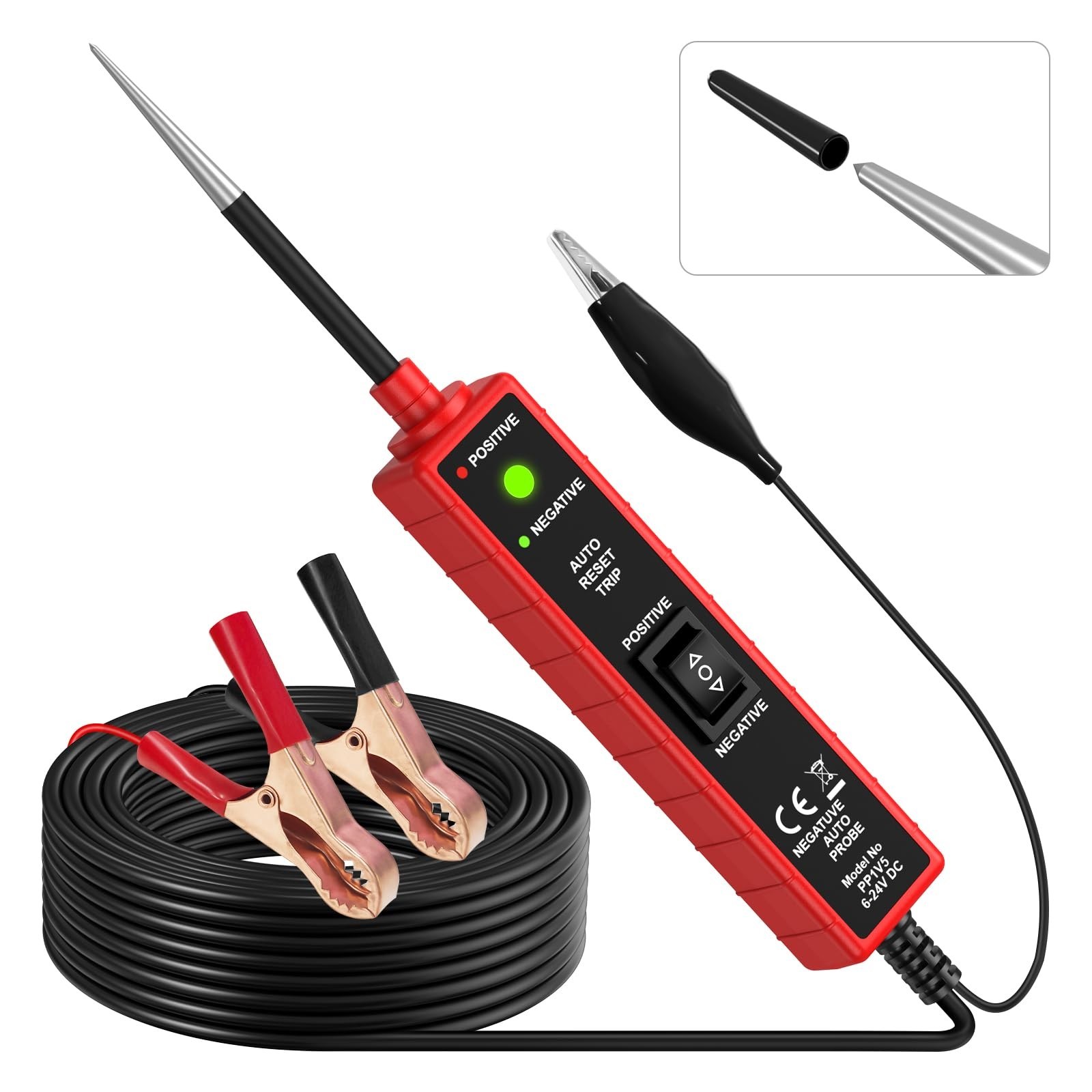 Power Circuit Probe Tester Automotive, 6V-24V DC Car Test Light Circuit Short...