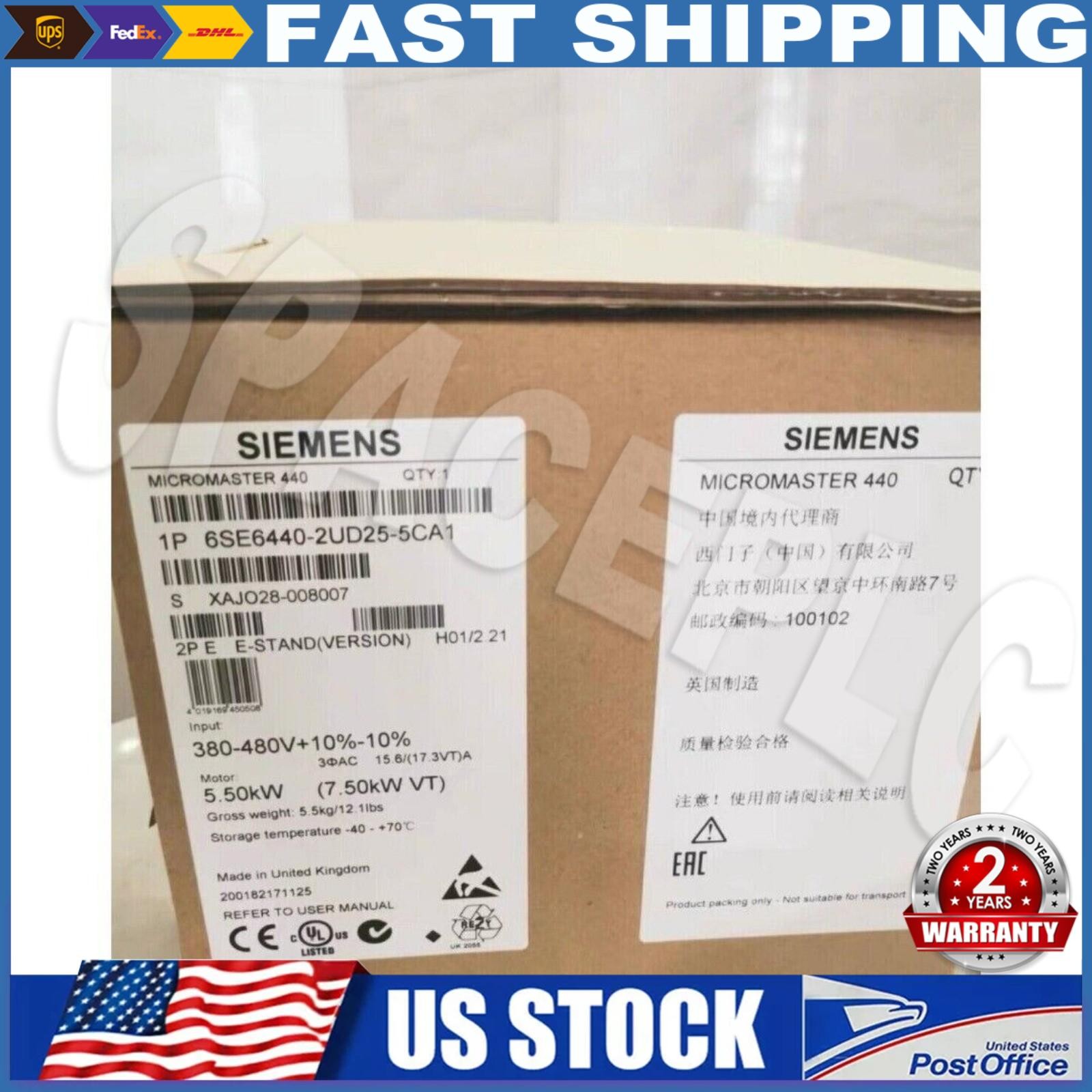 New Siemens 6SE6440-2UD25-5CA1 6SE64402UD255CA1 MICROMASTER440 without filter