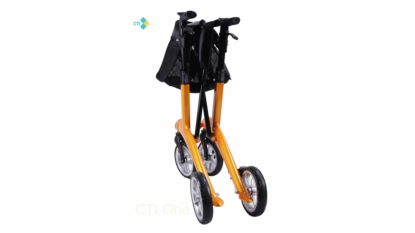 Carbon Fiber Foldable Rollator Walker Blue Color in Stock, Model Number W102