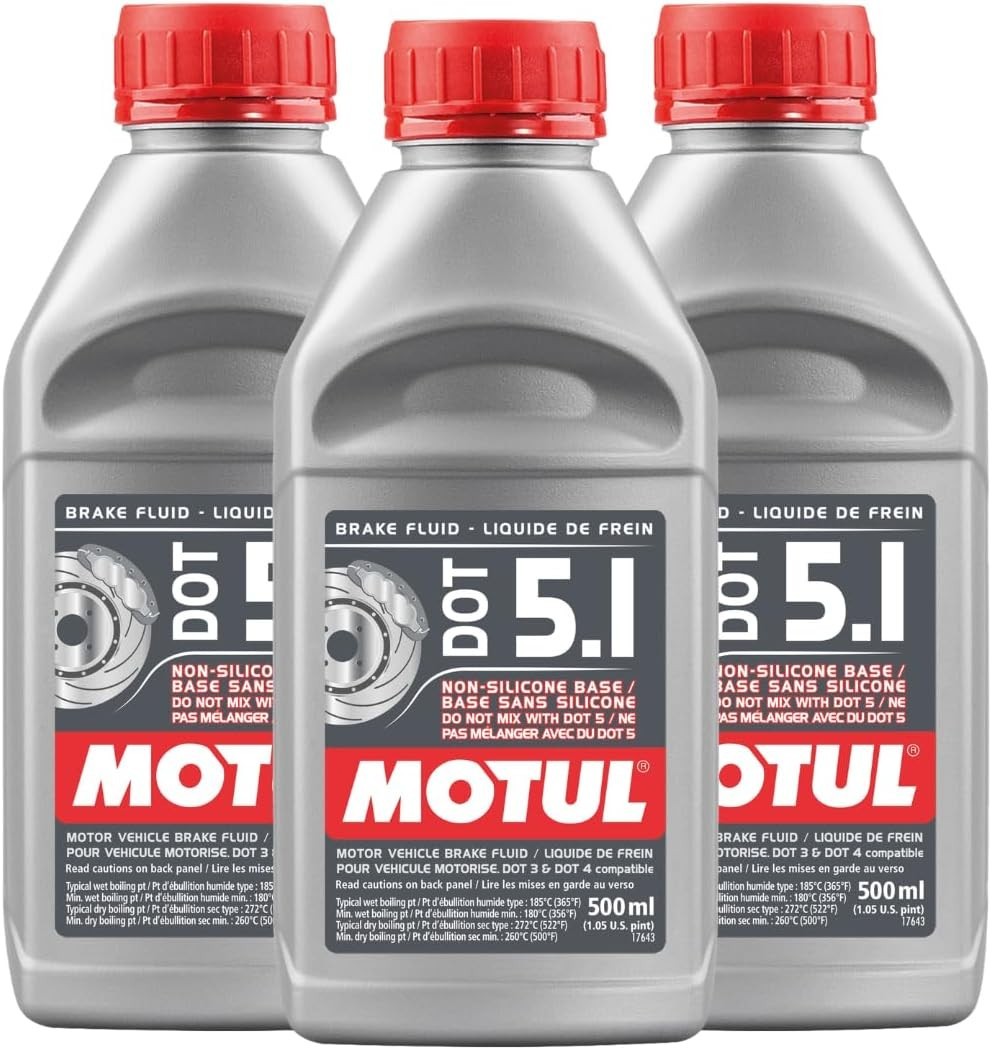 DOT 5.1 100% Synthetic Brake Fluid - 500ml Bottles, 3-Pack 100951