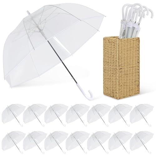 Pcs Clear Wedding Umbrellas Bulk, 36 Inch Transparent Bubble Umbrella with 15