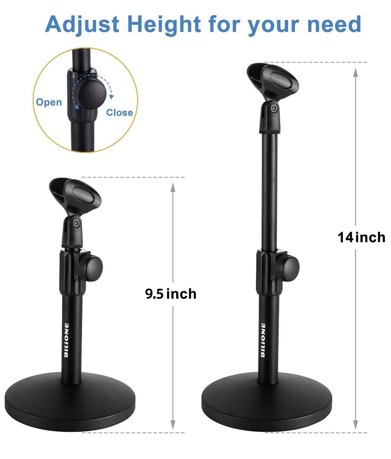 Versatile Desktop Microphone Stand, Mic Stand Kit for Desk