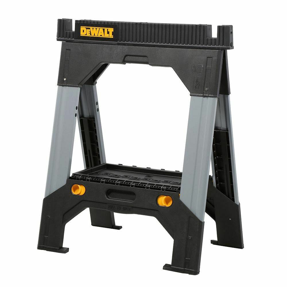 DEWALT CANADA 33-inch Folding Sawhorse with Adjustable Metal Legs