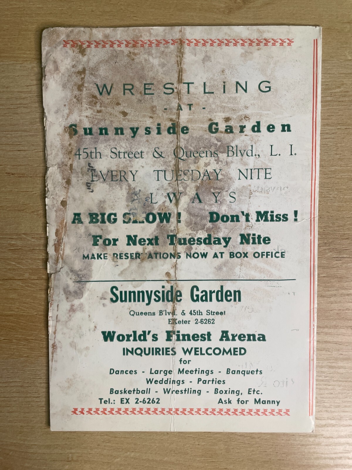 The Star October 27, 1959 Wrestling Program B2436