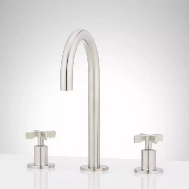 SIGNATURE HARDWARE VASSOR WIDESPREAD BATHROOM FAUCET- BRUSHED NICKEL