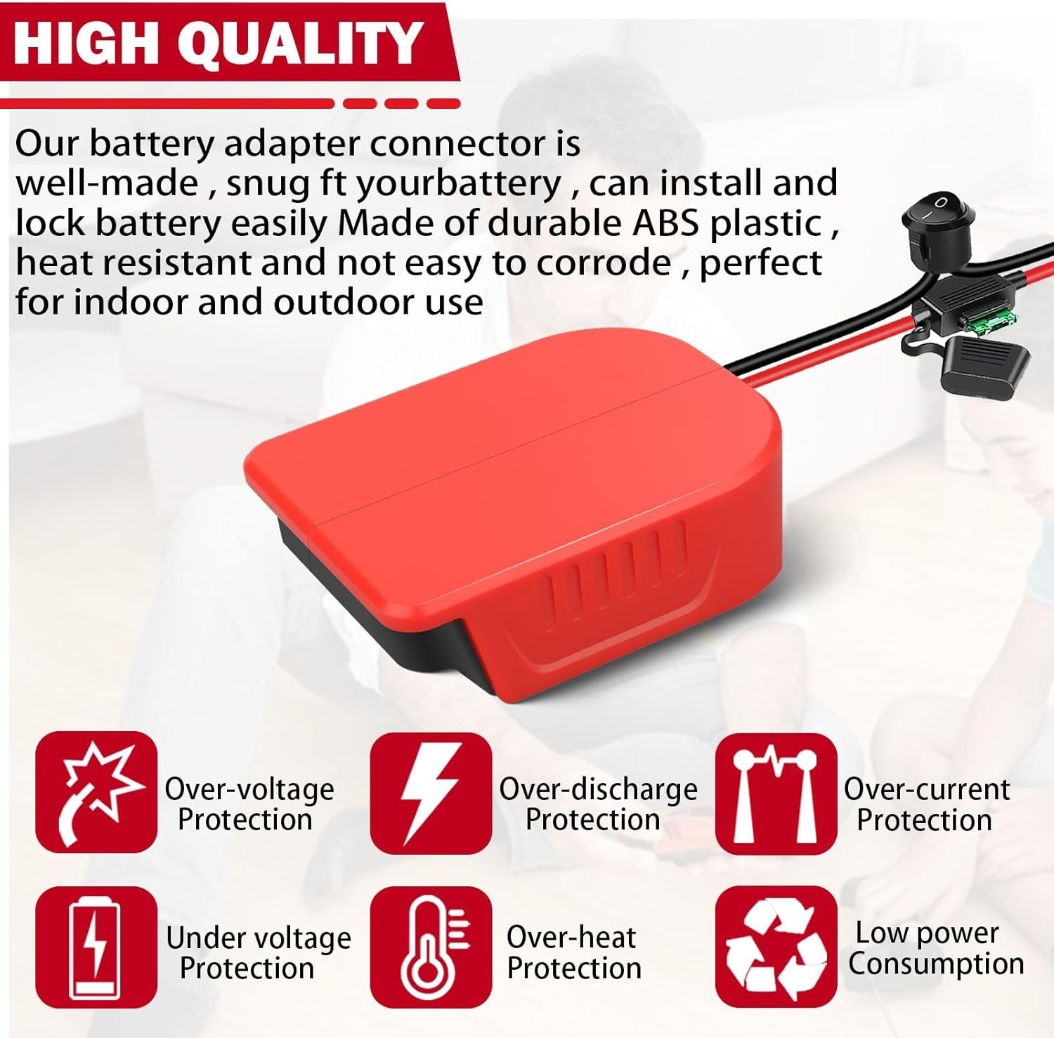 Versatile 2 Pack Power Wheel Adapter for Bauer 20V Batteries - Safe and Durable
