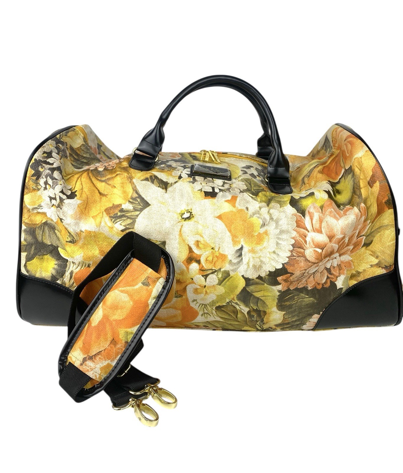 Nicole Miller New York Floral Weekender Bag Duffle Travel Overnight Carry On 21"