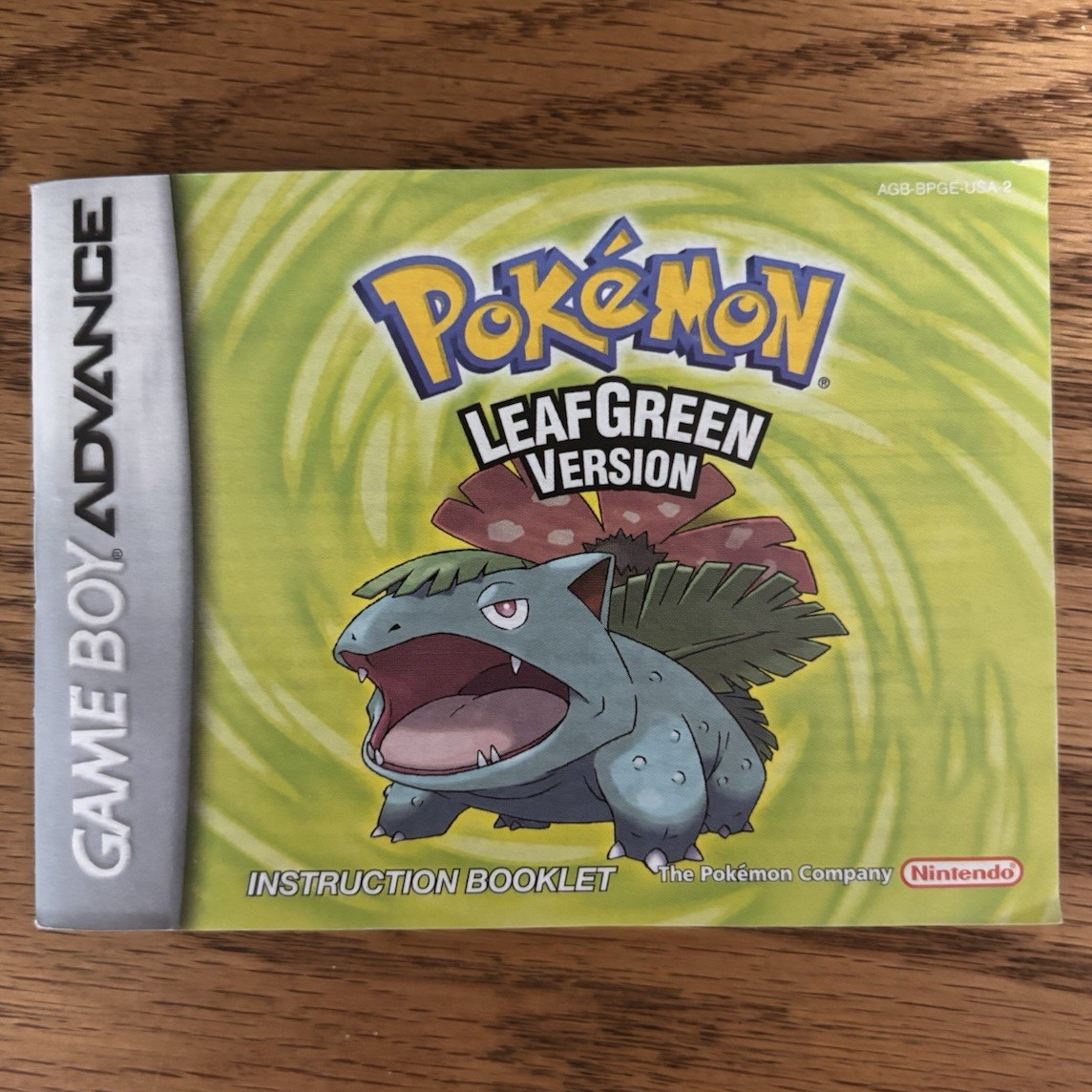 Nintendo Game Boy Advance Pokémon LeafGreen Version Original English Manual ONLY