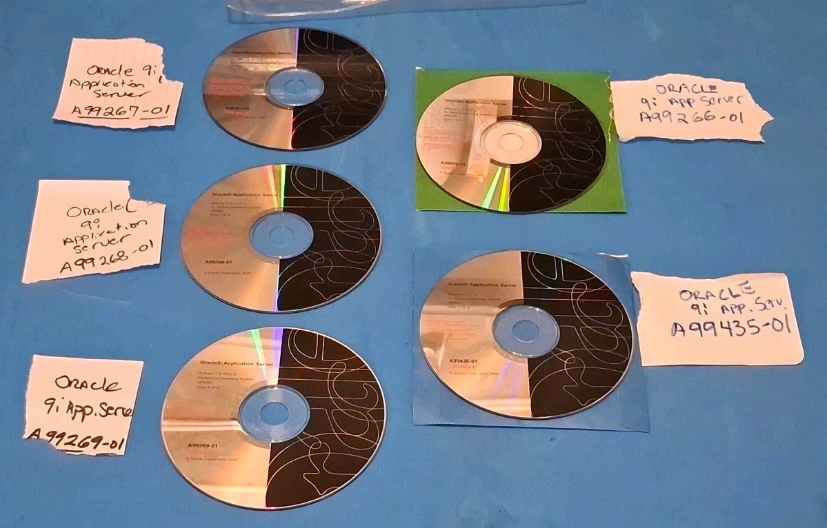 Oracle 9i Application Server 5 Disc Set Bundle SPARC Only A99266-69 + 1 extra Cd