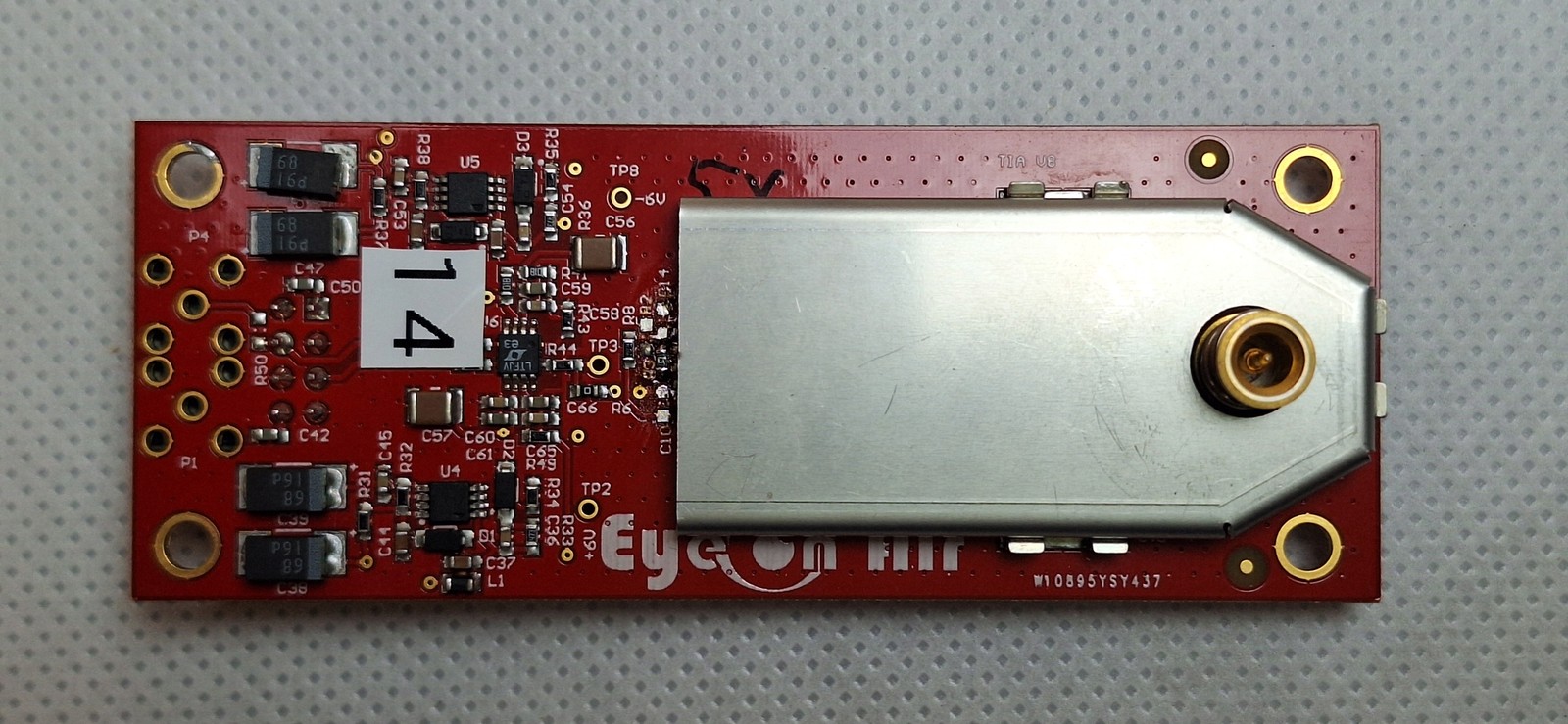EyeOnAir TIA-UE 50 Ω Transimpedance RF Amplifier Module, PCB 114×32 mm