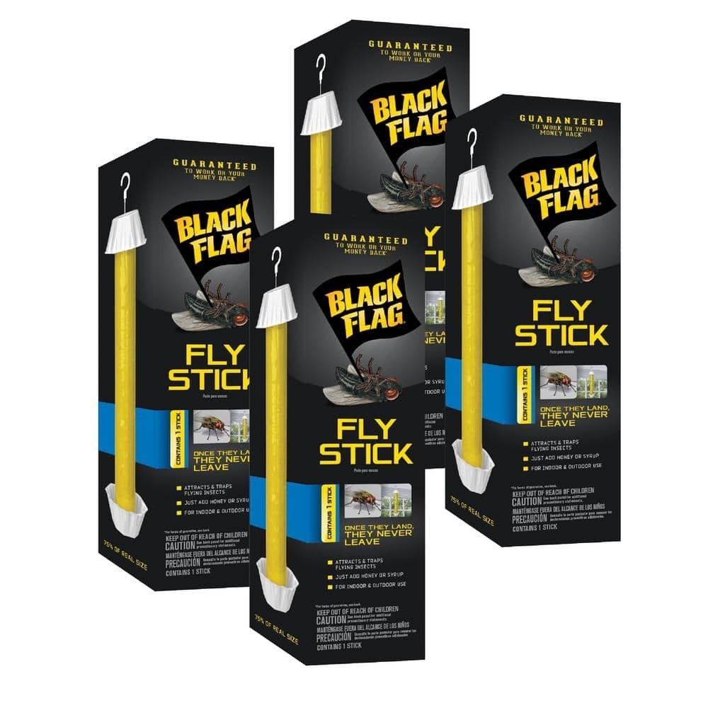 Fly Stick Insect Trap Indoor Outdoor (4-Pack)