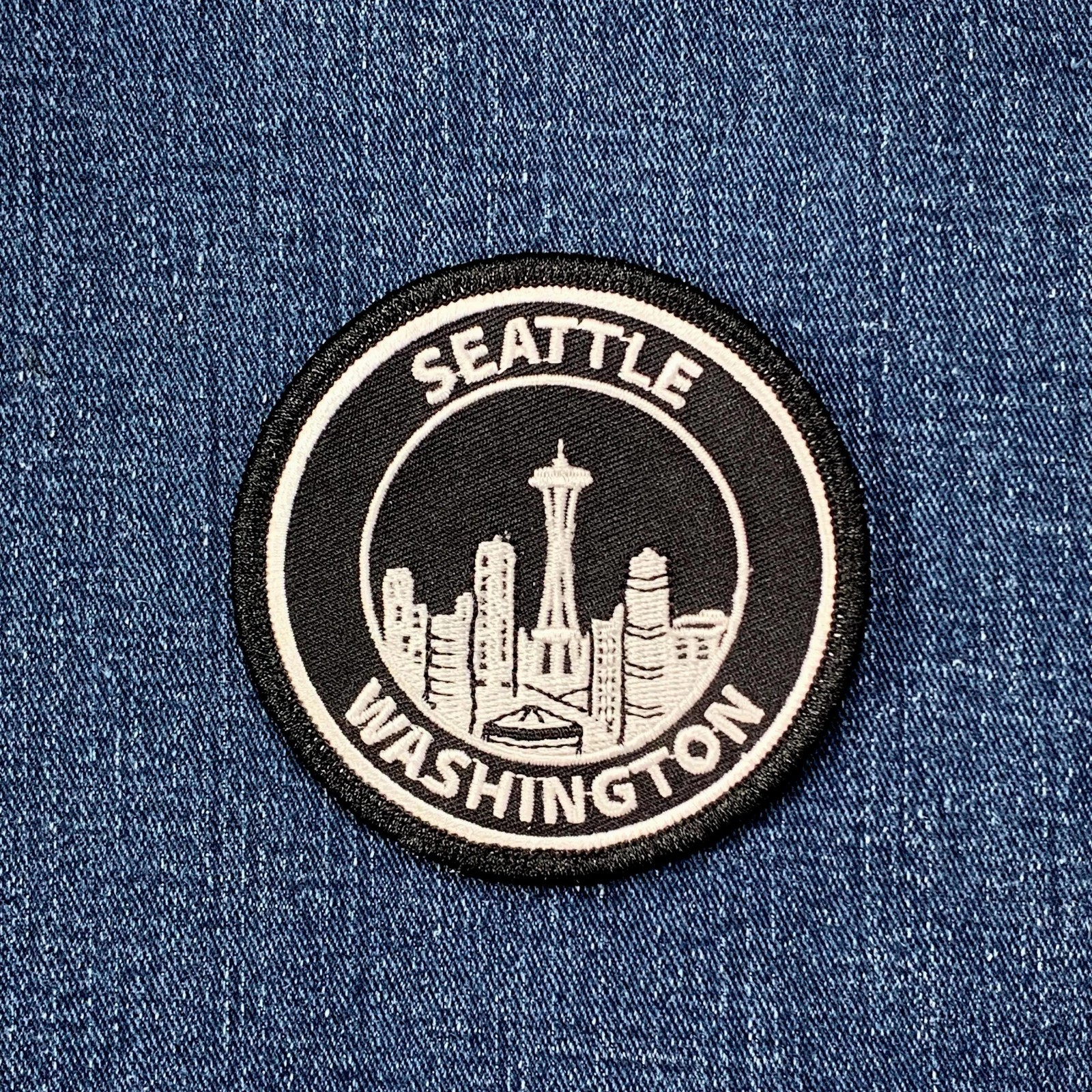 Seattle Washington Patch - Embroidered Skyline Badge 3" (Iron On)