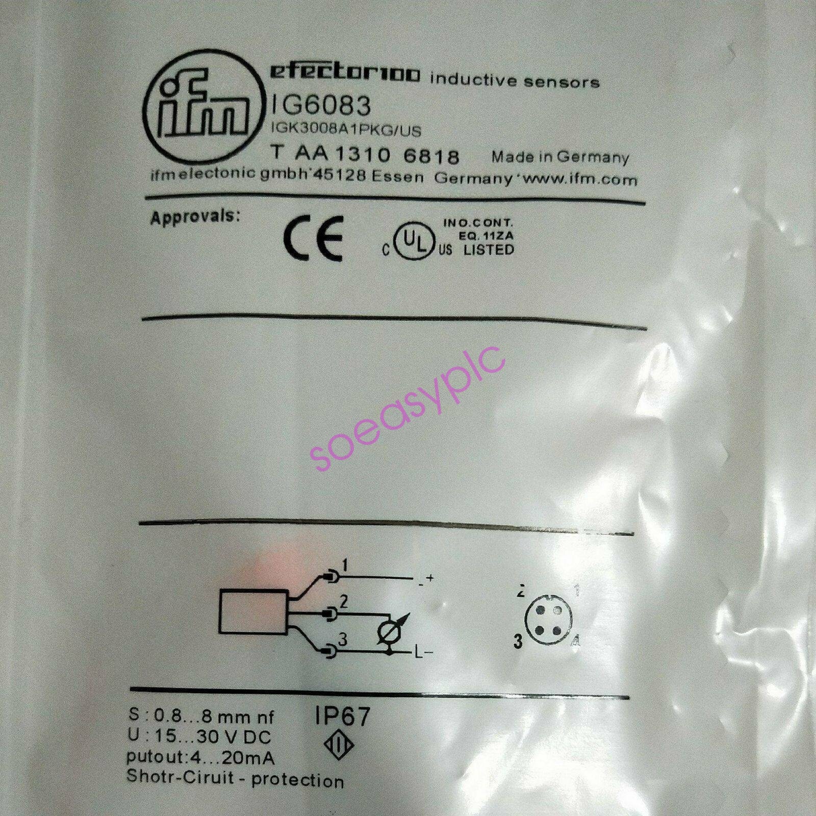 IFM IG6083 Proximity Switch New #