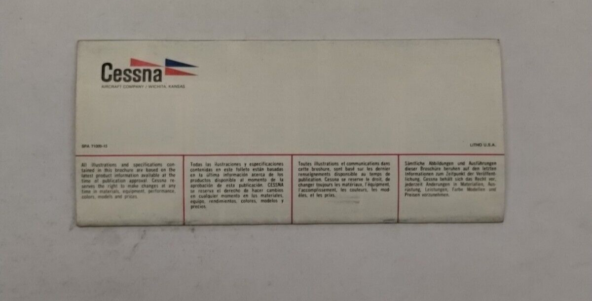 Cessna 1971 Annual Catalog-Original