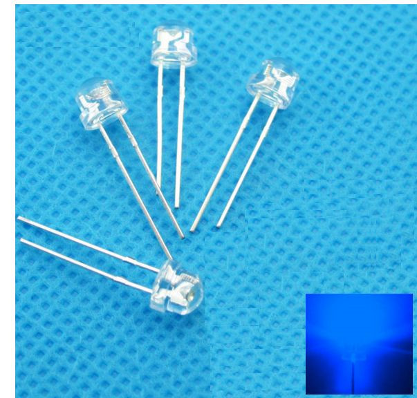100pcs F5 5mm BLUE Straw Hat Superbright LED Light LED lamp