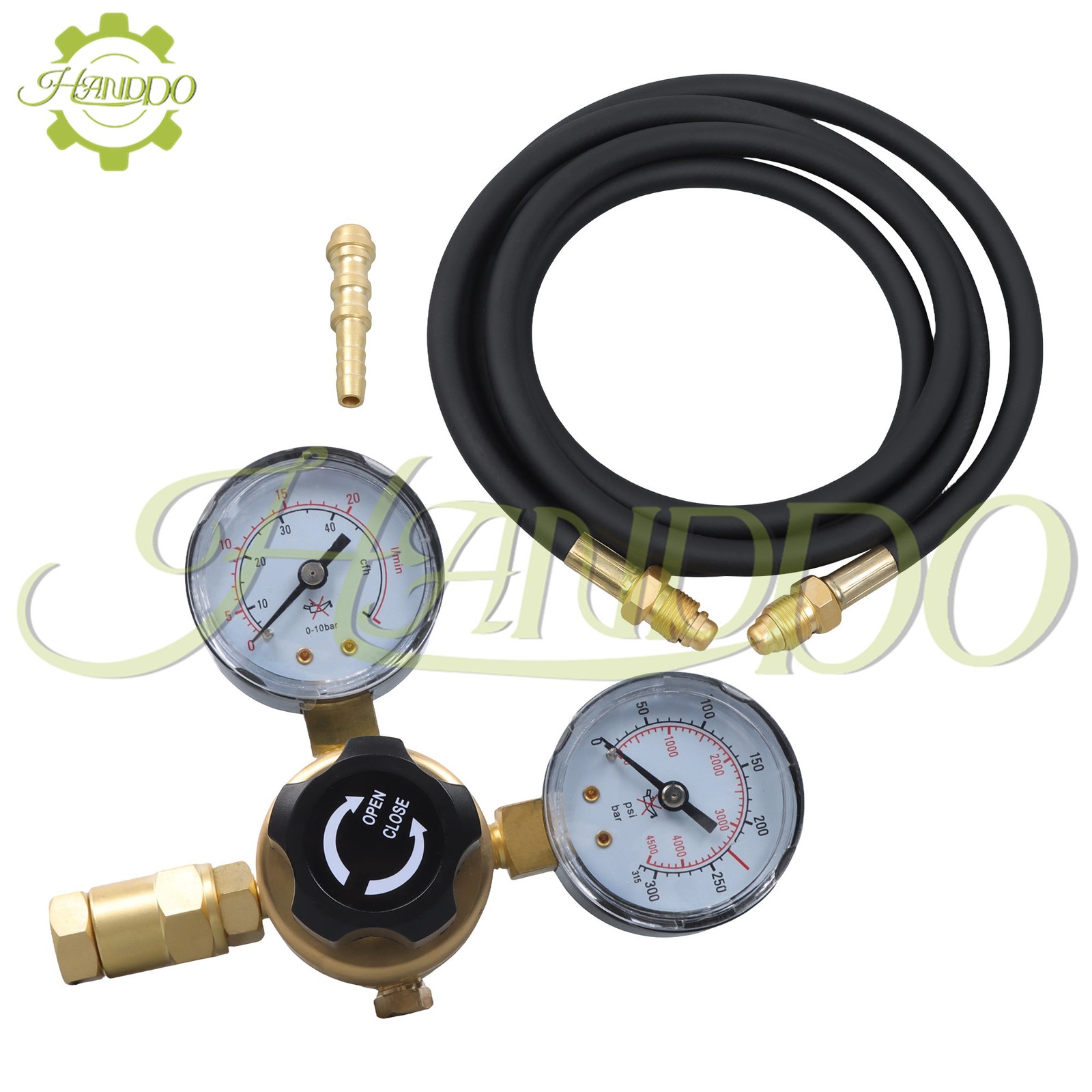 Argon CO2 Regulator Dual Gauges & Hose for CGA580 Mig Tig Welder 0 to 4500PSI