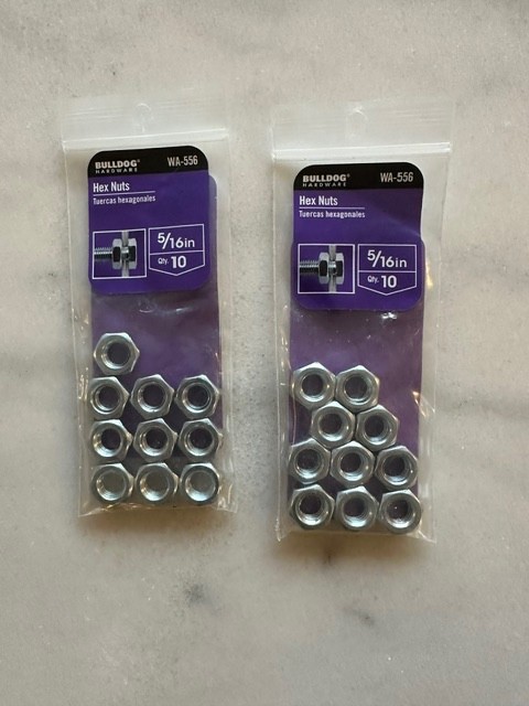Bulldog Hardware ~ Hex Nuts 5/16 inch, 2 Packs of 10