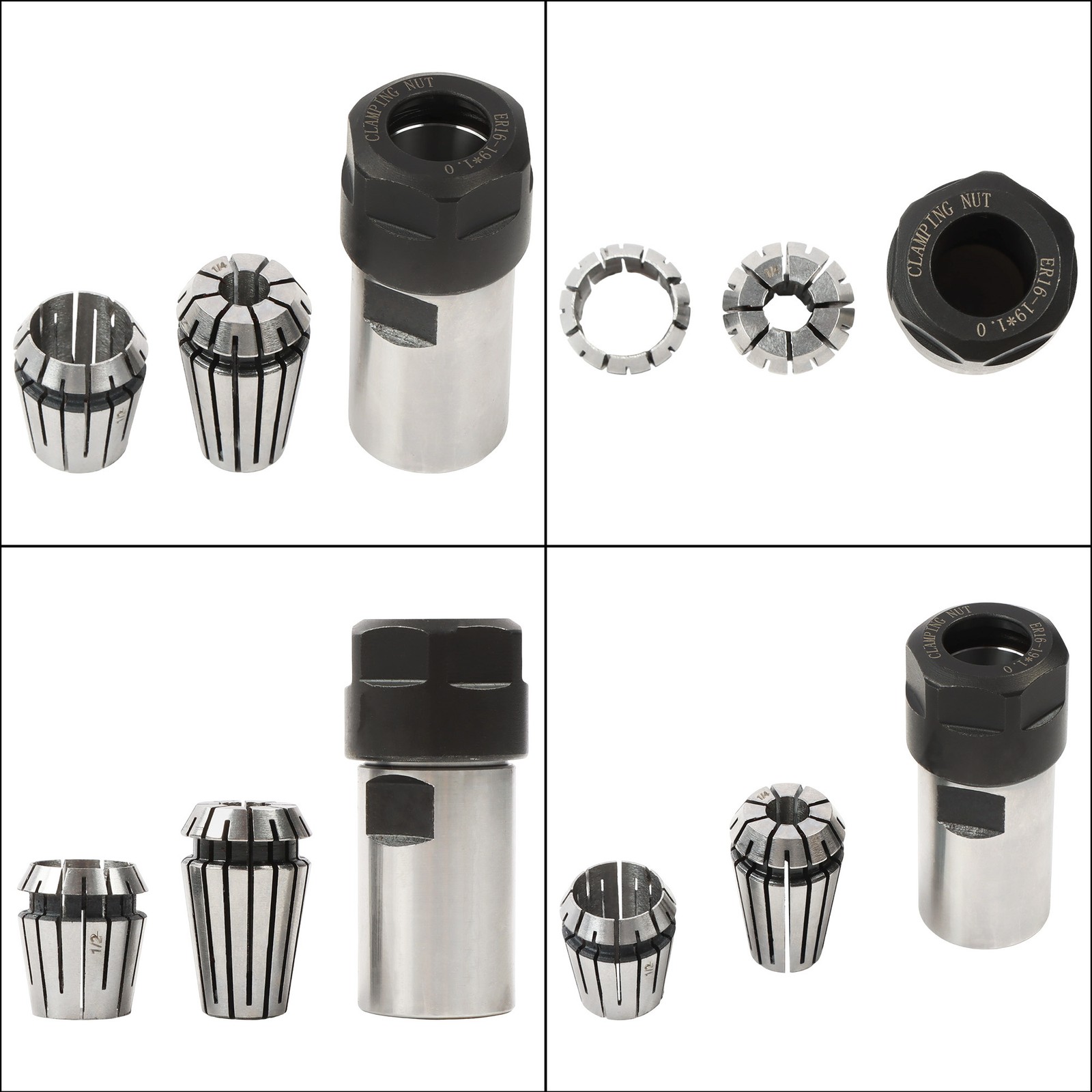 5/8-11 Thread Angle Grinder Extension Shaft Set w/ 1/4" & 1/2" Collets 3Pack