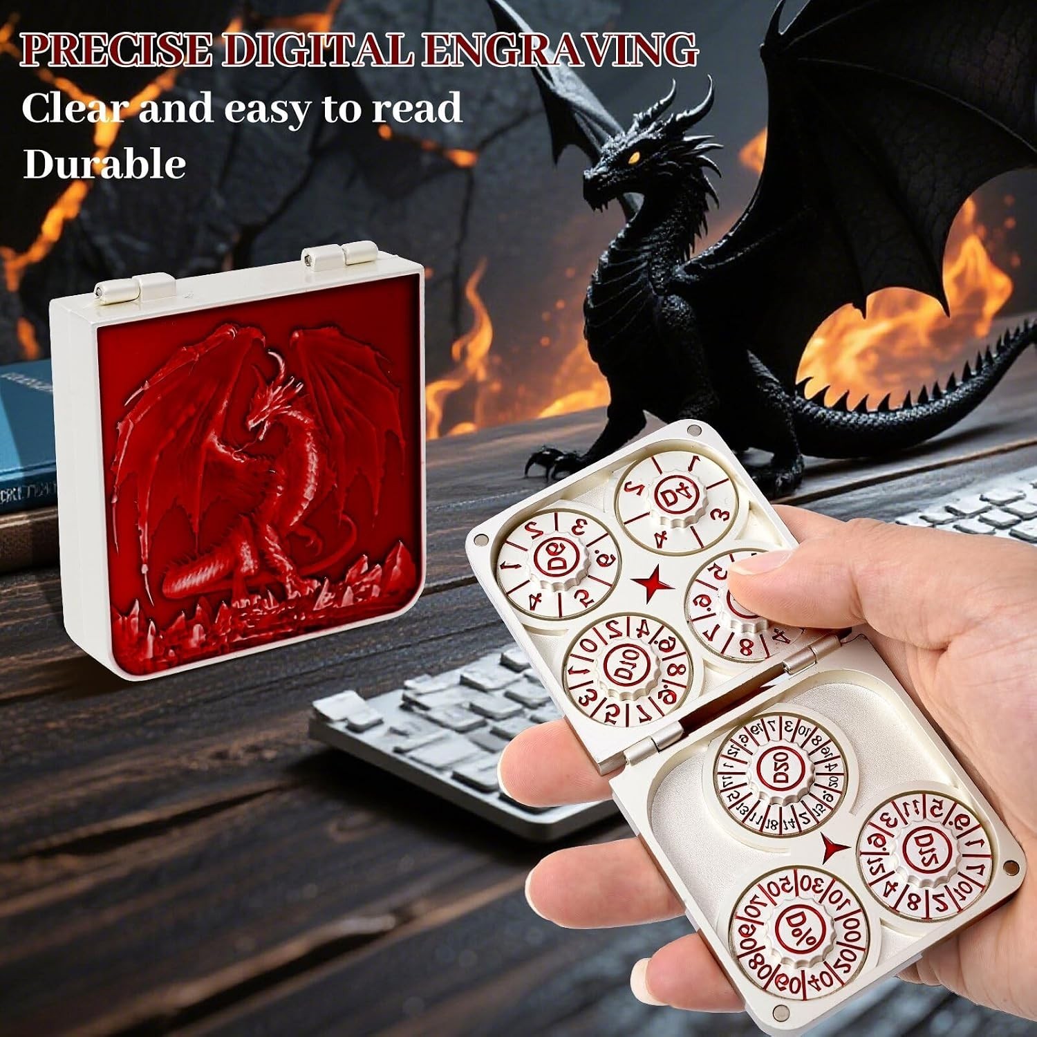 7 in 1 Dice Spinner, Polyhedral Dice Set D&D,Is DND Accessories,Be the Same with