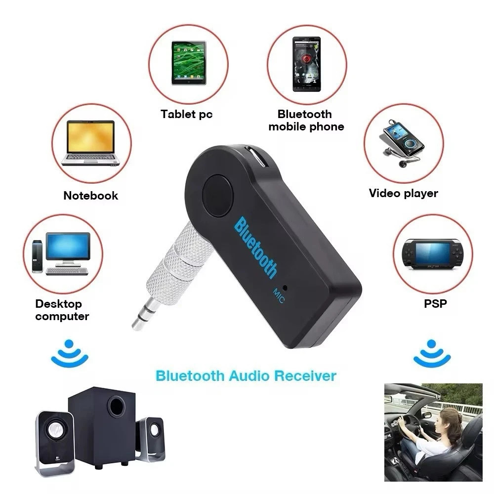 Bluetooth audio receiver car adapter cable car 3.5mm aux jack USB receiver