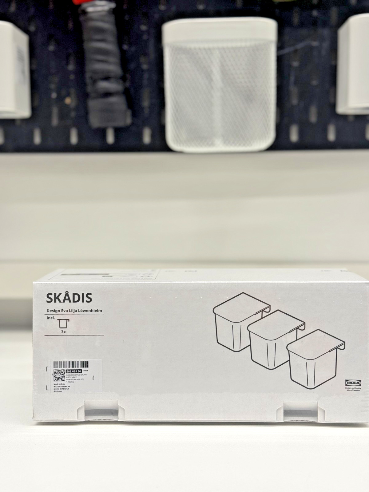 IKEA SKÅDIS Container 3 Pack with Lid Transparent Black 905.699.26-NEW