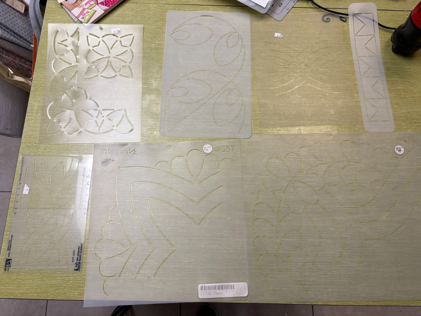7 Quilting Templates Stencils, for marking quilts before quilting" Borders/Block