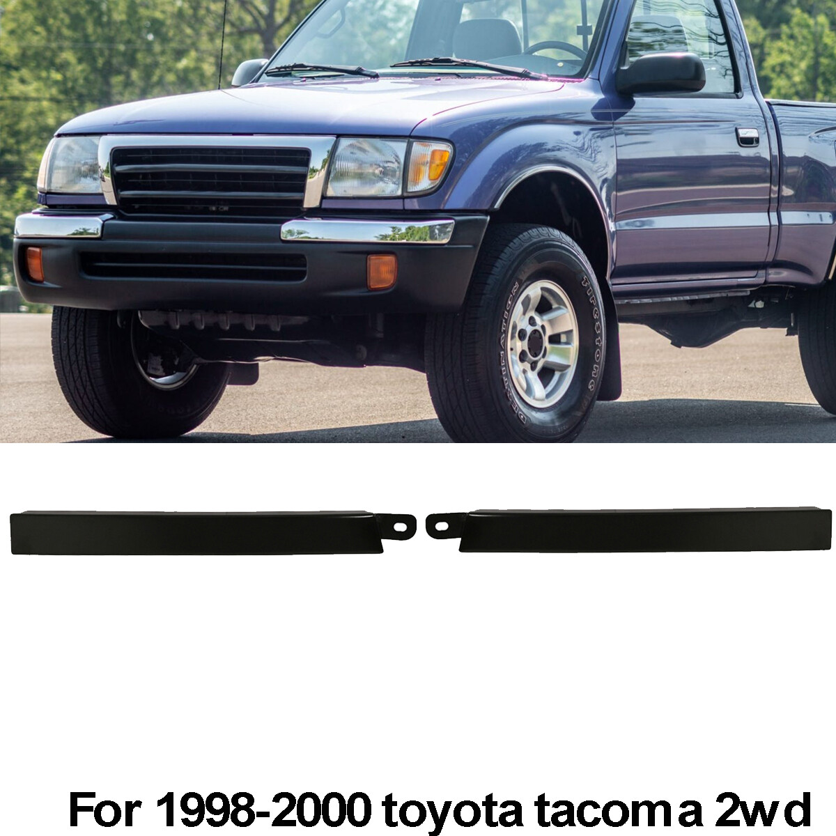 Set Front Bumper Grille Headlight Filler Trim For 1998-2000 Toyota Tacoma 2wd