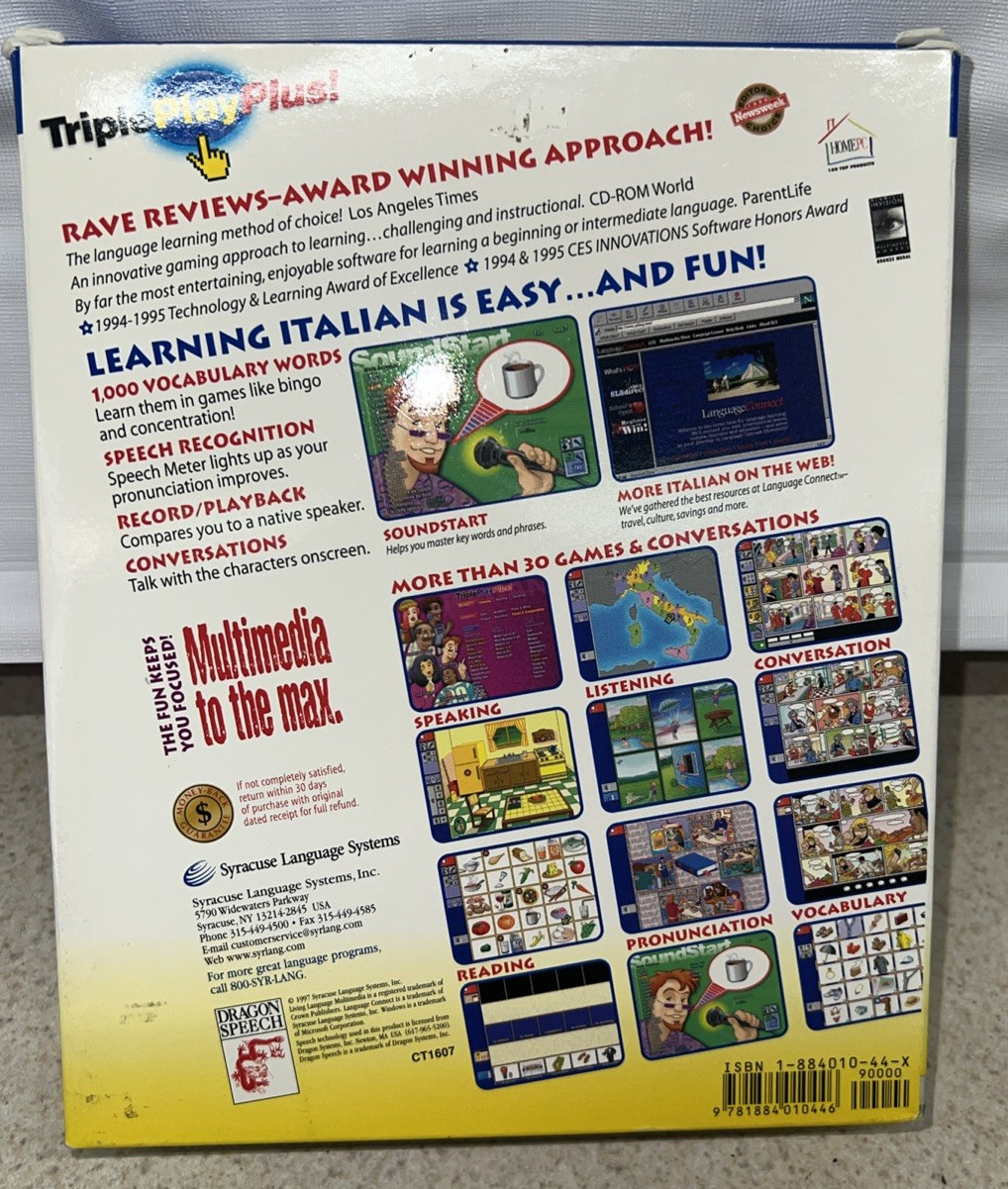 Triple Play Plus Italian Multimedia Games & Conversations Language Program VTG