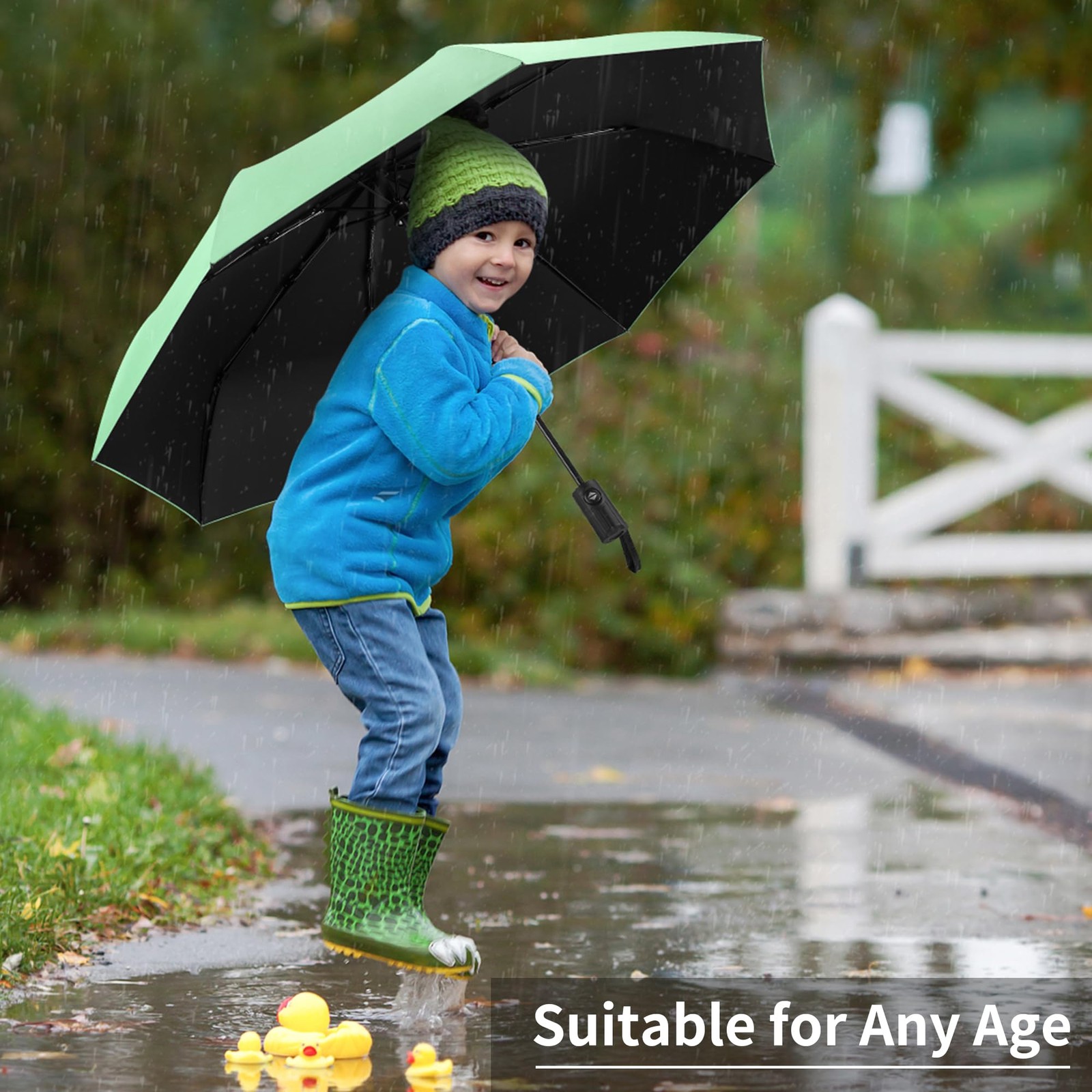 Travel Umbrella Windproof Compact Automatic Wind Resistant Folding Lightweight